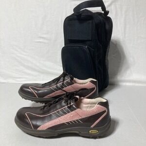 ECCO Brown Leather Hydromax‎ Golf Shoe Size EU 41 USA 10.5 Water Resist. w/ Bag